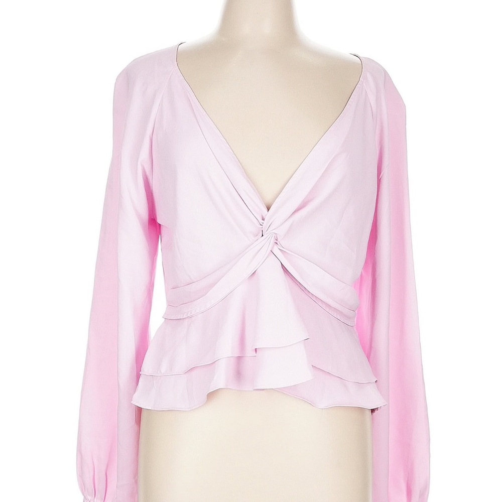 express pink v neck blouse -NWT